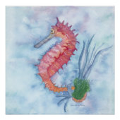 Little Seahorse Watercolor ポスター (正面)