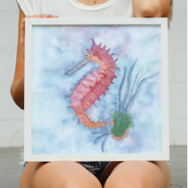 Little Seahorse Watercolor ポスター