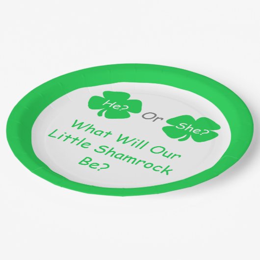 Little Shamrockジェンダーの発表 ペーパープレート (アングル)