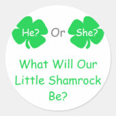Little Shamrockジェンダーの発表 ラウンドシール (正面)