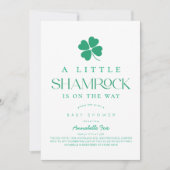Little Shamrock Modern Baby Shower 招待状 (正面)