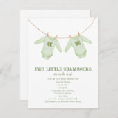 Little Shamrocks Twin St Patrick's Boy Baby Shower 招待状 (正面/裏面)