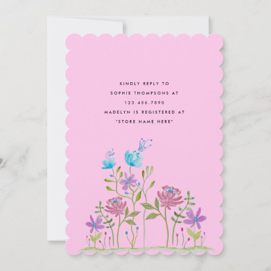 Little sheep in watercolor 招待状 (裏面)