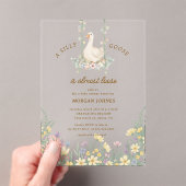 Little Silly Goose ベビーシャワー アクリル招待状 (インサイチュ (ポータブル))
