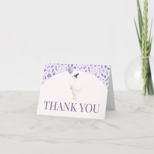 Little Silly Goose Baby Shower サンキューカード (正面)