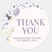 Little Silly Goose Baby Shower ラウンドシール (正面)