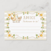 Little Silly Goose Baby Shower Advice for Mom エンクロージャーカード (正面)