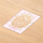 Little Silly Goose Baby Shower Pink Gingham アクリル招待状 (レイダウン)