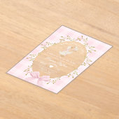 Little Silly Goose Baby Shower Pink Gingham アクリル招待状 (レイダウン)