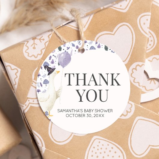 Little Silly Goose Baby Shower Round フェイバータグ