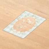 Little Silly Goose Baby Shower Sage Gingham アクリル招待状 (レイダウン)