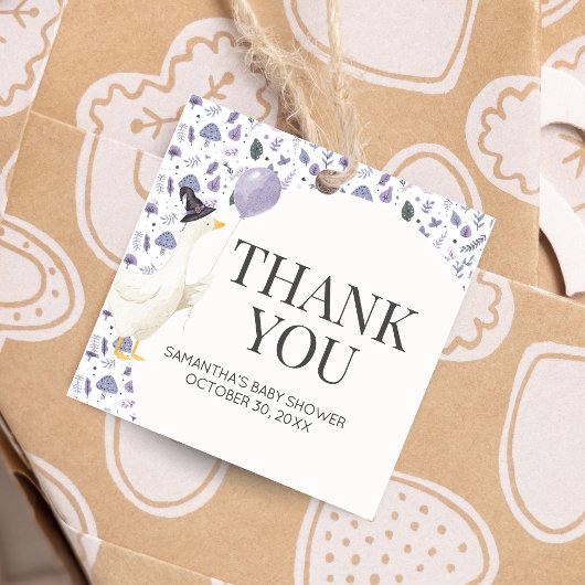 Little Silly Goose Baby Shower Square フェイバータグ