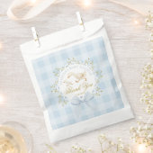 Little Silly Goose Blue Baby Shower Thank you フェイバーバッグ (クリップ留めされた状態)