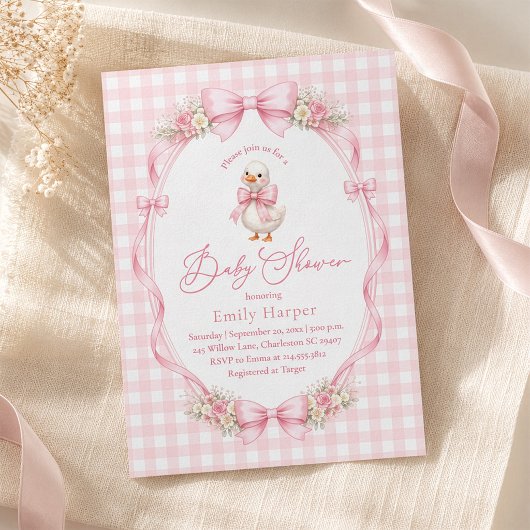 Little Silly Goose Coquette Baby Shower 招待状