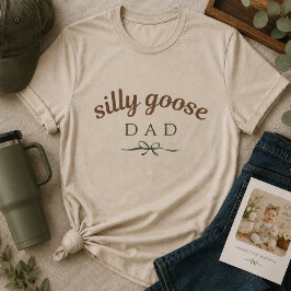 Little Silly Goose Dad セージグリーン 1歳の誕生日  Tシャツ