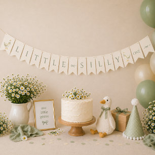 Little Silly Goose ONE Sage Green ファーストバースデー バンティングフラッグ