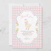 Little Silly Goose Pink Birthday  サンキューカード (正面)