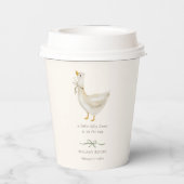 Little silly Goose Sage Green Bow Baby Shower 紙コップ (裏面)
