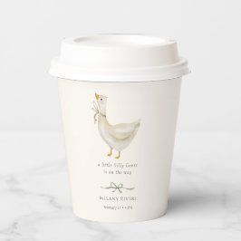 Little silly Goose Sage Green Bow Baby Shower 紙コップ