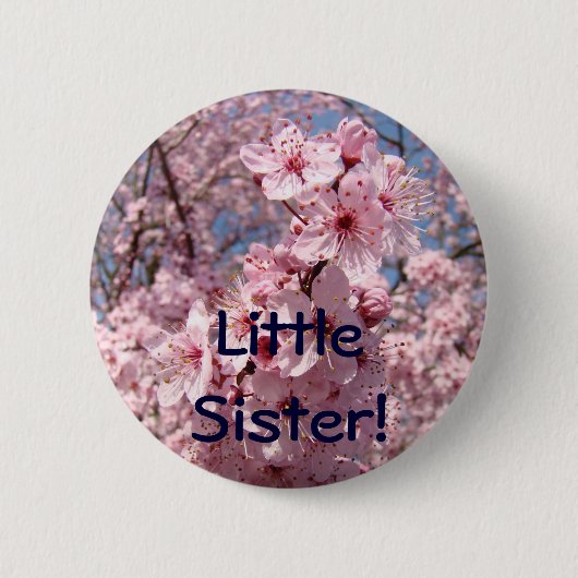 Little Sister! ピンクの木の花のボタン 缶バッジ (正面)