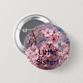 Little Sister! ピンクの木の花のボタン 缶バッジ (正面&裏面)