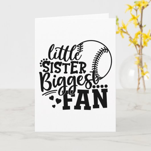 Little Sister Biggest Fan Baseball カード (黄色い花)