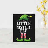 Little Sister Elf Matching Family Group Christmas  カード (黄色い花)