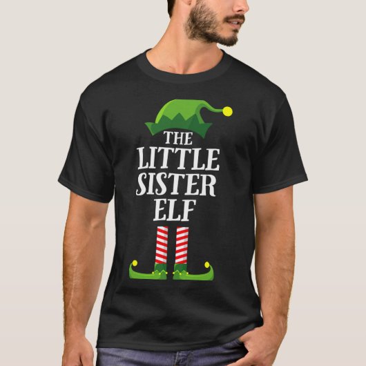 Little Sister Elf Matching Family Group Christmas  Tシャツ (正面)