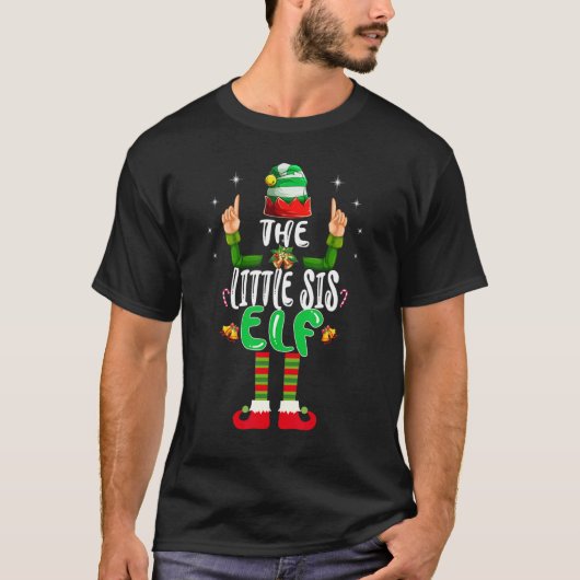 Little Sister Elf Matching Family Group Christmas  Tシャツ (正面)