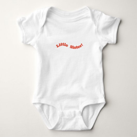 Little Sister New Baby Newborn Quote Baby Romper ベビーボディスーツ (正面)