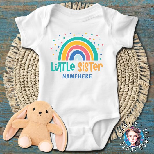 Little Sister Rainbow ベビーボディスーツ