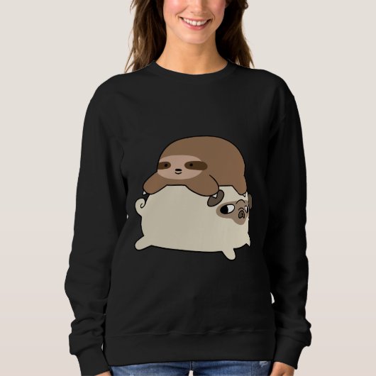 Little Sloth and Pug Essential T-Shirt 228 スウェットシャツ (正面)