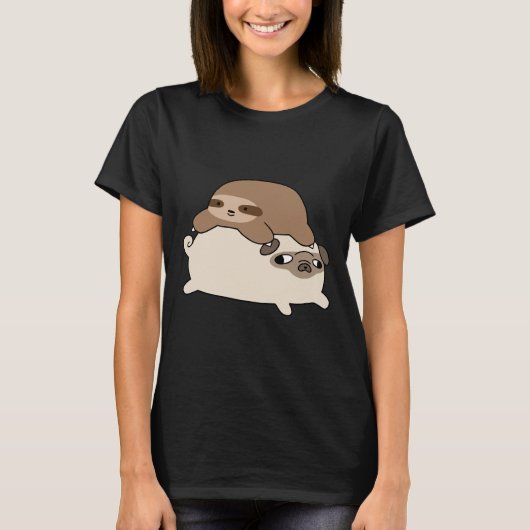 Little Sloth and Pug Essential T-Shirt 228 Tシャツ (正面)