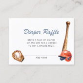 Little Slugger Baby Shower Diaper Raffle Card エンクロージャーカード (正面)