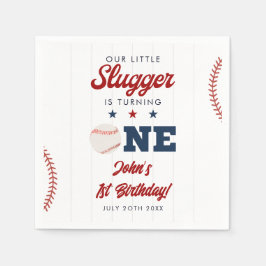 Little Slugger Baseball 1st Birthday スタンダードカクテルナプキン