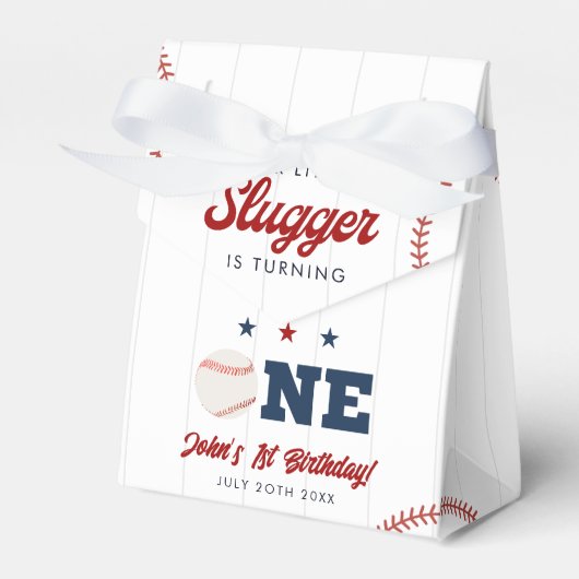 Little Slugger Baseball 1st Birthday フェイバーボックス (正面サイド)
