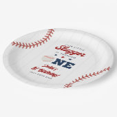 Little Slugger Baseball 1st Birthday ペーパープレート (アングル)