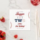 Little Slugger Baseball 2nd Birthday スタンダードカクテルナプキン (インサイチュ)