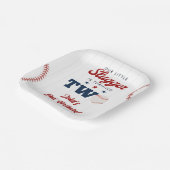 Little Slugger Baseball 2nd Birthday ペーパープレート (傾斜あり)