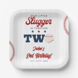 Little Slugger Baseball 2nd Birthday ペーパープレート