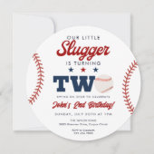 Little Slugger Baseball 2nd Birthday Ball 招待状 (正面)