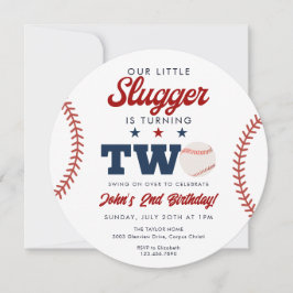 Little Slugger Baseball 2nd Birthday Ball 招待状