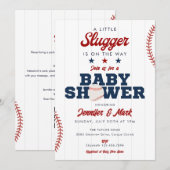 Little Slugger Baseball All In One Baby Shower 招待状 (正面/裏面)