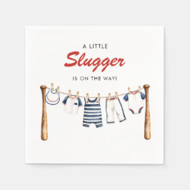 Little Slugger Baseball Baby Shower Napkins スタンダードカクテルナプキン