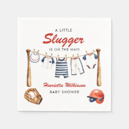 Little Slugger Baseball Baby Shower Napkins スタンダードカクテルナプキン
