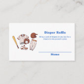 Little Slugger Baseball Diaper Raffle Baby Shower  エンクロージャーカード (正面)