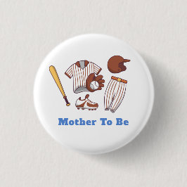 Little Slugger Baseball Mother To be Baby Shower  缶バッジ
