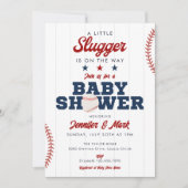 Little Slugger Baseball Photo Baby Shower 招待状 (正面)