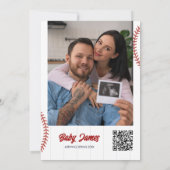 Little Slugger Baseball Photo Baby Shower 招待状 (裏面)