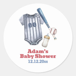 Little Slugger Baseball Shirt Bottle Baby Shower  ラウンドシール